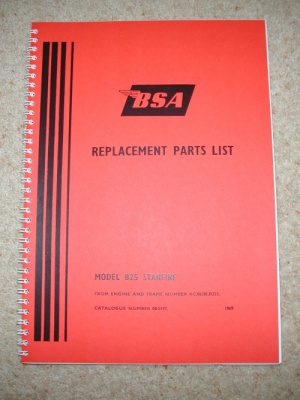 2) BSA B25 Starfire Parts Catalogue - BSAB25