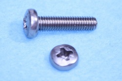 02) M6 25mm Pozi Pan Head Machine Screw Stainless PHM0625 - M20