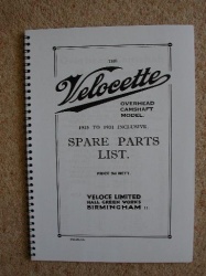 Velocette Overhead Camshaft Parts 1925-1931 - V1000